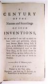 WORCESTER, EDWARD SOMERSET, Marquis of. A Century of the Names and Scantlings of such Inventions [etc.].  1746